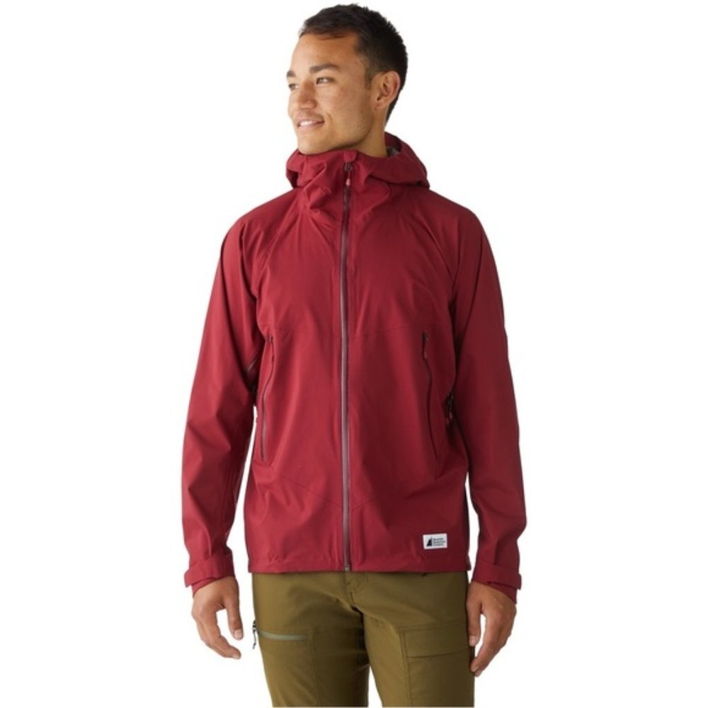 MEC Men's Red Hydrofoil Stretch Full Zip Hooded Jacket
